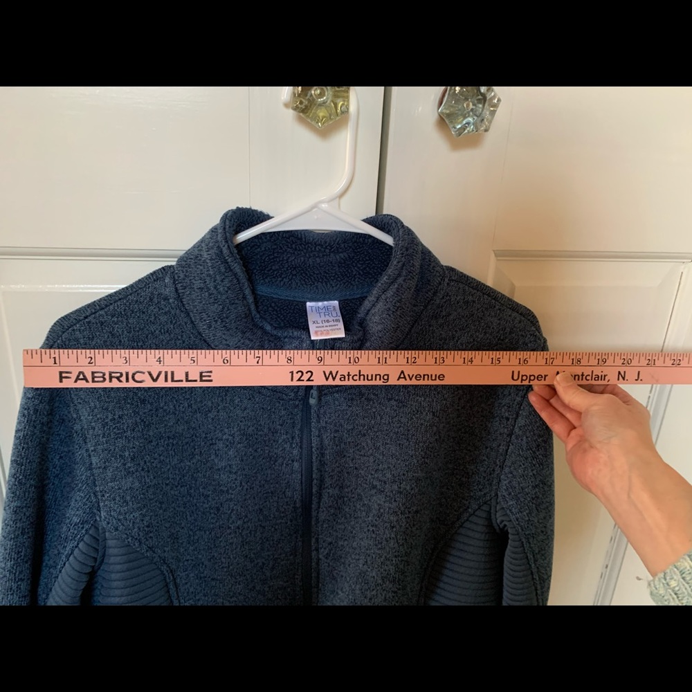 Cozy Blue Fleece Jacket (XL/16-18) Time and Tru (please read message below*) - Picture 7 of 12